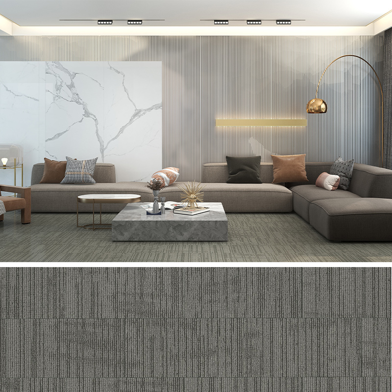 JX211-4 Charcoal Gray Weave PVC Carpet Texture Flooring Film